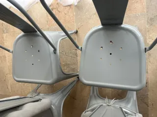 Set de 4 Sillas Metálicas Grises