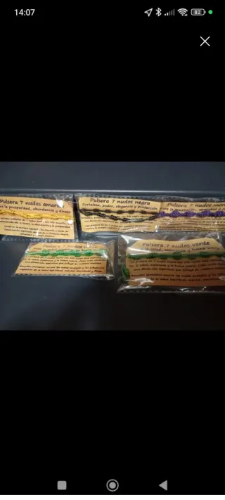 2 Pulseras 7 nudos color verde