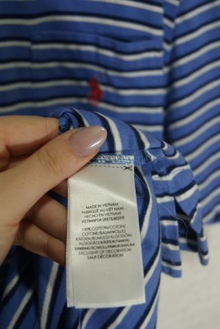 Polo Ralph Lauren a righe azzurre e bianche