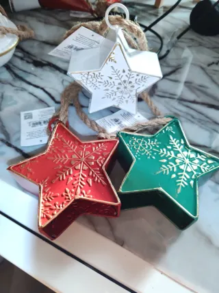 Set 3 Stelle Decorative Natalizie