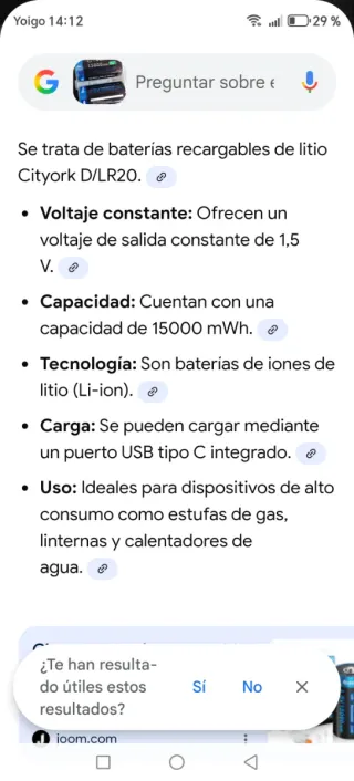 2 Baterías Recargables CITYVORK 15000mwh USB