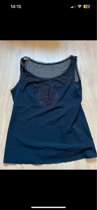 Top Maison Lejaby negro con encaje