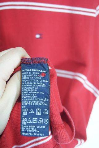 Polo Tommy Hilfiger righe rosse e bianche