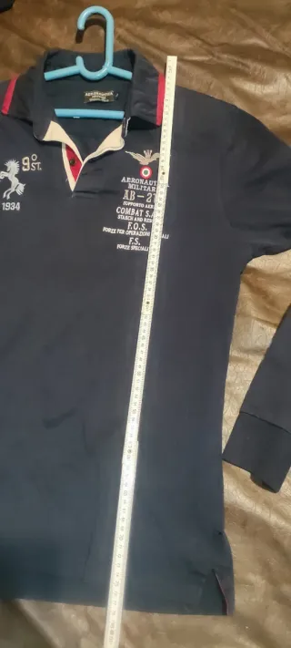 Polo L Aeronautica Militare manga larga azul