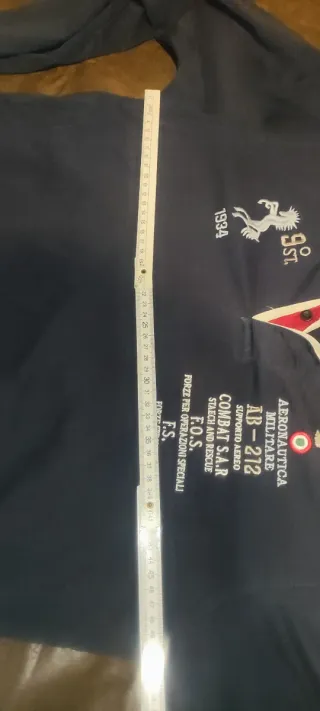 Polo L Aeronautica Militare manga larga azul