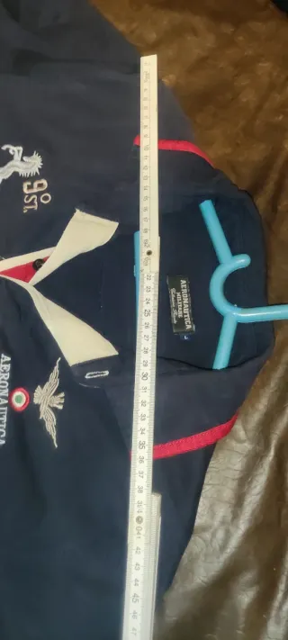 Polo L Aeronautica Militare manga larga azul