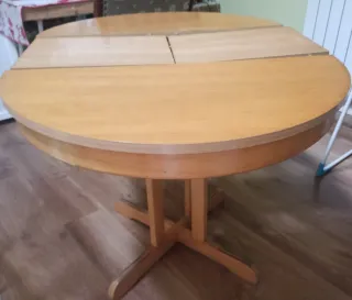 Mesa redonda extensible madera 100x100cm