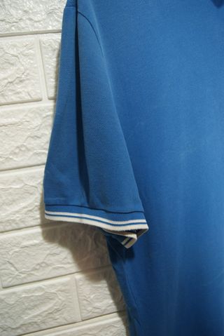 Polo Lacoste Azzurro con Profili Bianchi - Taglia