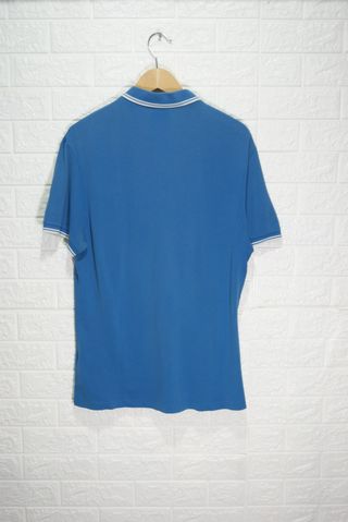 Polo Lacoste Azzurro con Profili Bianchi - Taglia