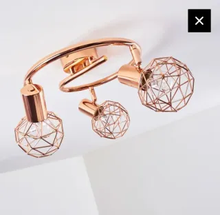 Lámpara Cobre Jaula Geometría Diseño Nueva