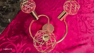 Lámpara Cobre Jaula Geometría Diseño Nueva