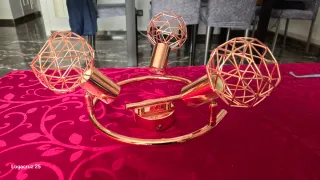 Lámpara Cobre Jaula Geometría Diseño Nueva