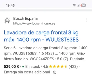 Lavadora Bosch Serie 6 VarioPerfect