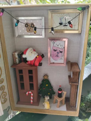 Scatola libro con scena natalizia!