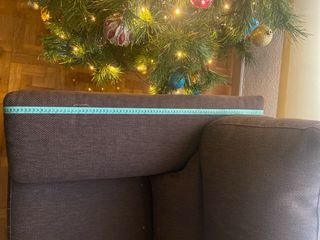 Sofá 2 plazas marrón tela