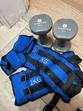 Set de mancuernas 2kg, set de tobilleras de 2kg