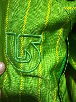 Chaqueta Burton Snowboard Verde Rayas Amarillas
