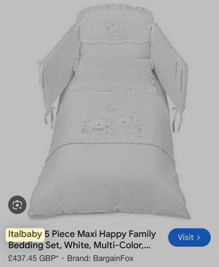 Cuna Italbaby con colchón y ropa de cama