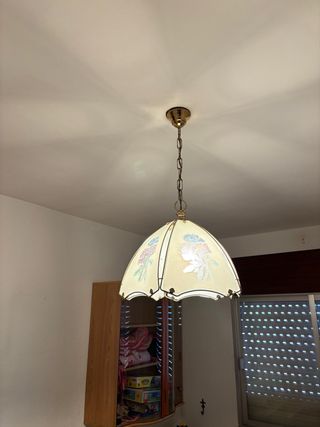 Lámpara colgante cristal y metal