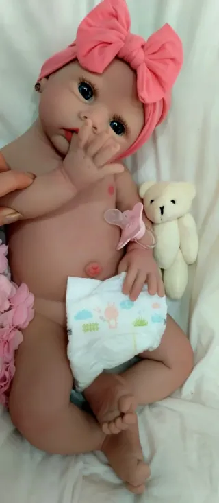Bambola Reborn in Silicone Completa 51cm
