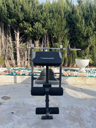 Press banca Maximuscle con barra