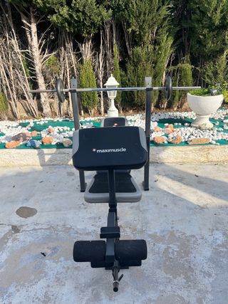 Press banca Maximuscle con barra