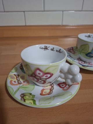 Set 2 Tazzine Caffè Thun linea Farfalle in festa