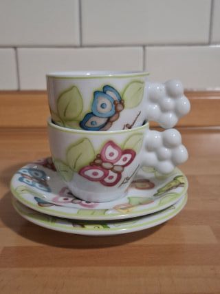 Set 2 Tazzine Caffè Thun linea Farfalle in festa