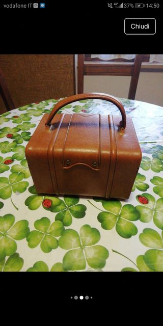 Beauty case vintage in pelle anni 70 elegante