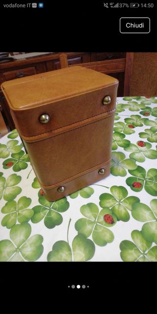 Beauty case vintage in pelle anni 70 elegante