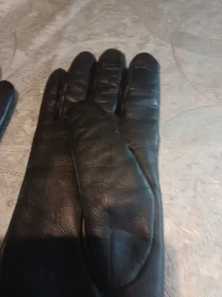 Guantes de cuero auténtico negros