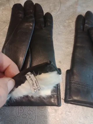 Guantes de cuero auténtico negros