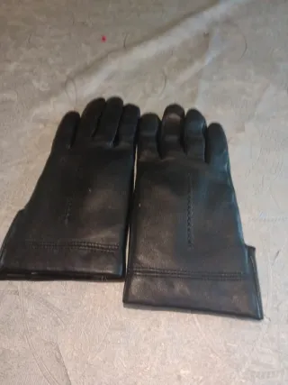 Guantes de cuero auténtico negros