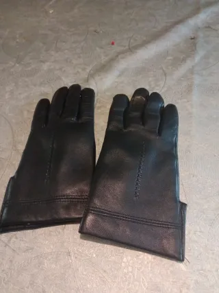 Guantes de cuero auténtico negros