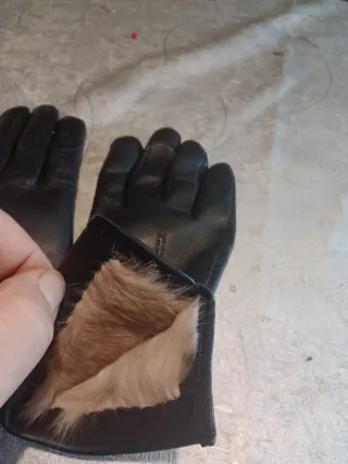 Guantes de cuero auténtico negros