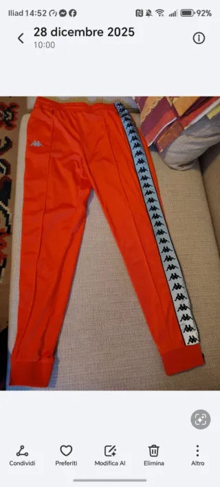 Tuta Kappa Rossa e Grigia Taglia L