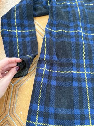 Chaqueta cuadros azul y amarillo talla única