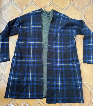 Chaqueta cuadros azul y amarillo talla única