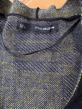 Chaqueta cuadros azul y amarillo talla única