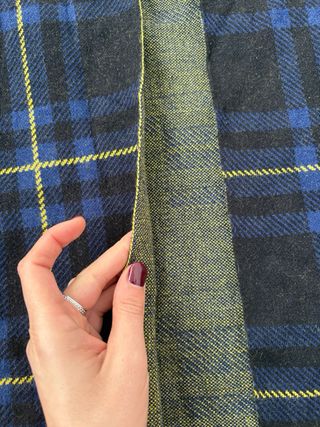 Chaqueta cuadros azul y amarillo talla única