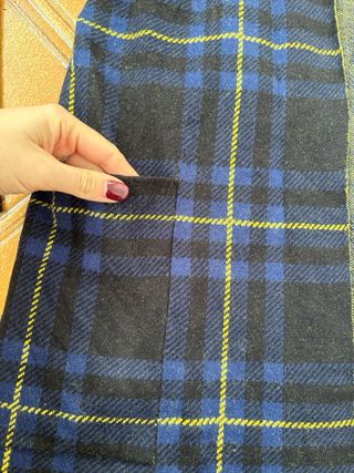 Chaqueta cuadros azul y amarillo talla única