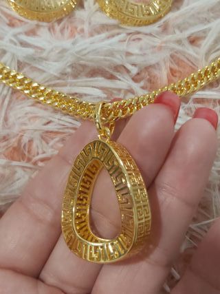 Lindo Conjunto Chapado en Oro 18K Llave Griega