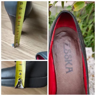 Zapatos de tacón de piel gris