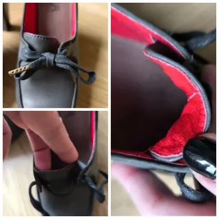 Zapatos de tacón de piel gris