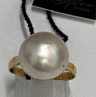 Anillo oro con perla grande