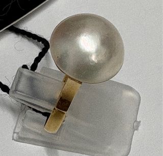 Anillo oro con perla grande