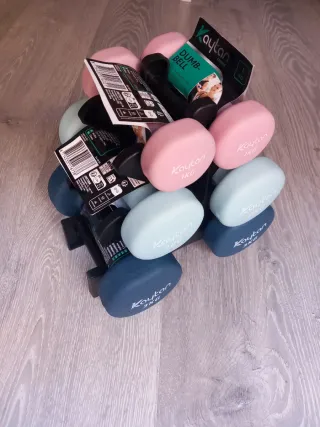 Juego de mancuernas fitness 12kg con soporte NUEVO