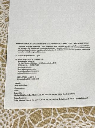 Libro Introducción al Álgebra Lineal UNED