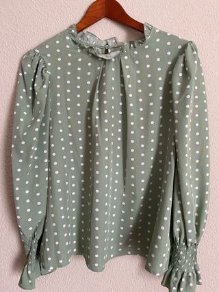 Blusa verde lunares blancos talla XXL