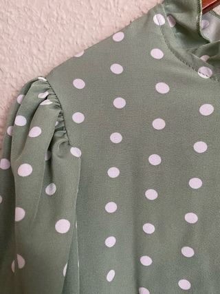 Blusa verde lunares blancos talla XXL